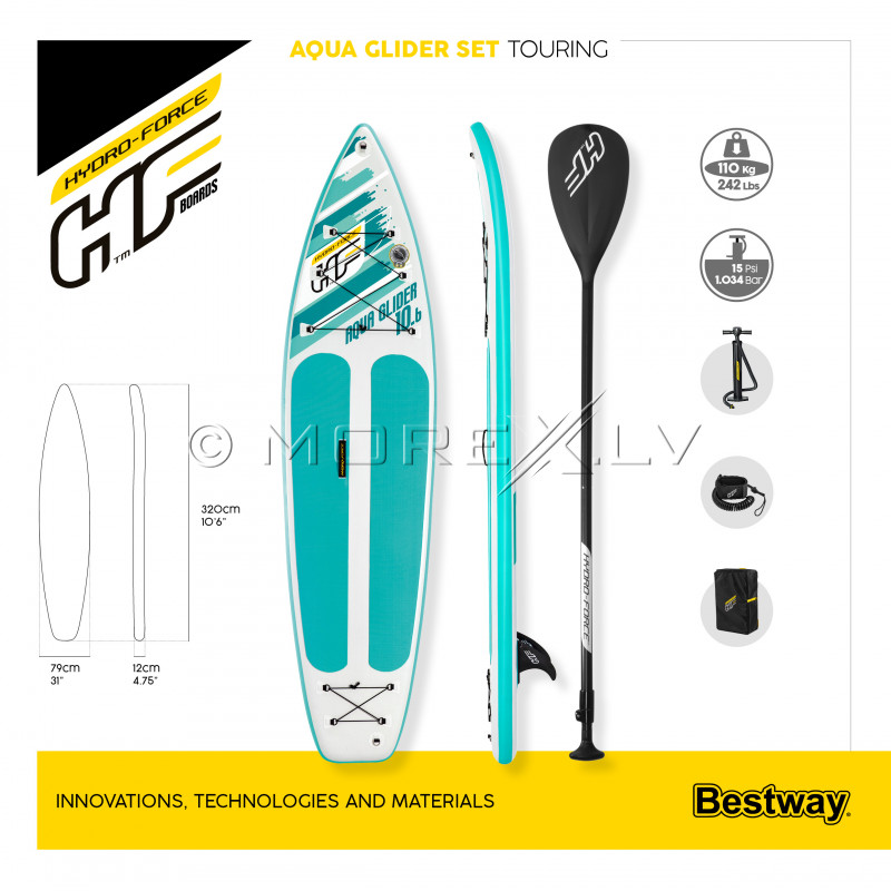 SUP dēlis Bestway Aqua Glider 65347, 322x79x12 cm