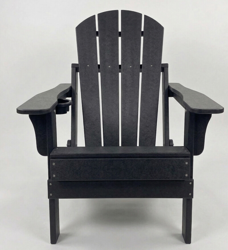 Adirondacki aiatool jalatoega 79x72x95-120 cm, must