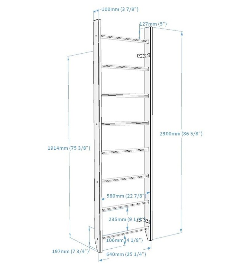 Puidust Rootsi redel RESTPRO® WOOD 230x65 cm koos lauaga