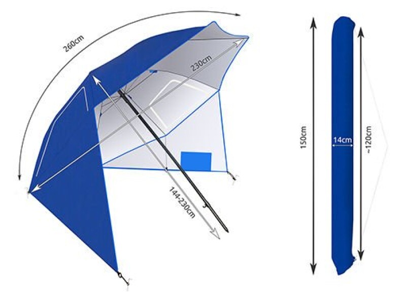 Пляжный зонт-палатка 260см
