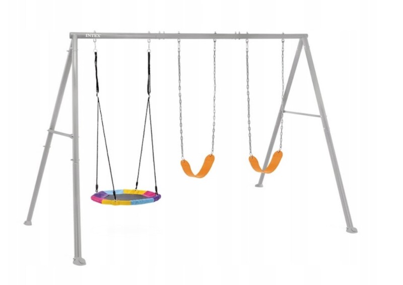 Bērnu rotaļu laukums ar šūpolēm stārķa ligzda (3 in 1) Ø 81 cm, Intex 44134