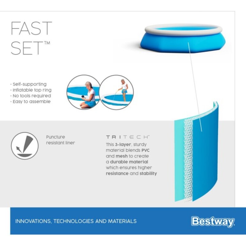 Baseinas Bestway Fast Set 305x76 cm Pool Set, su filtruojančiu siurbliu (57270)