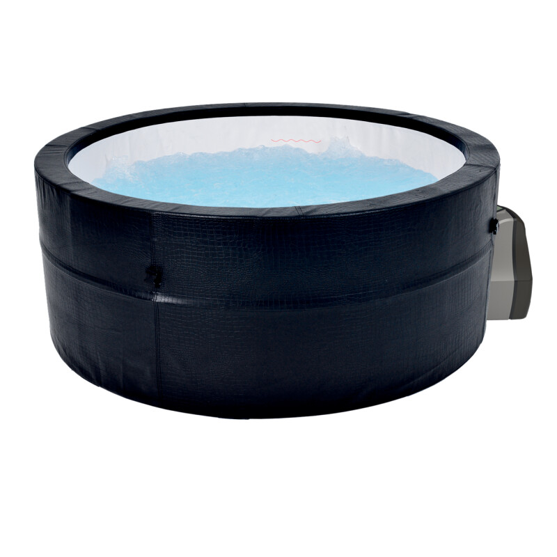 Karkassiga mullivann Avenli Spa Osaka Black Leather, 4-6-le inimesele