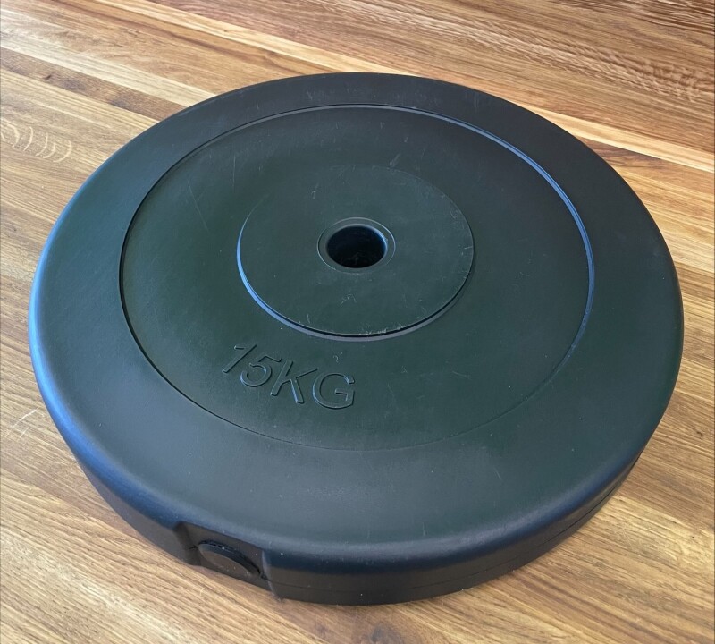 Vinyl weight disk for barbells and dumbbells (plate) 15kg (26,5mm)