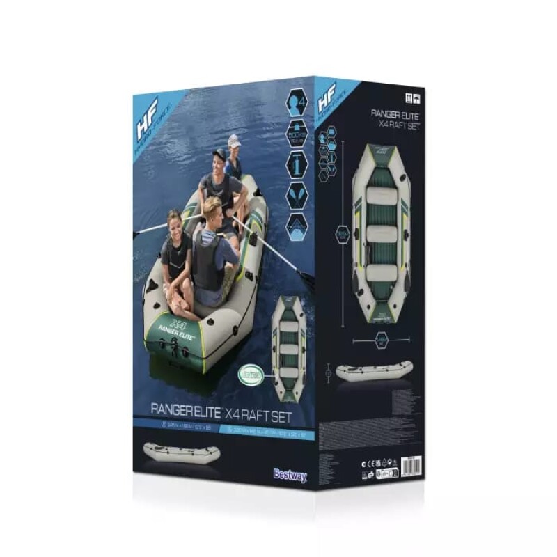 Täispuhutav paat 4-kohaline Bestway Ranger Elite X4 Raft, 320x148x47 cm, 65157