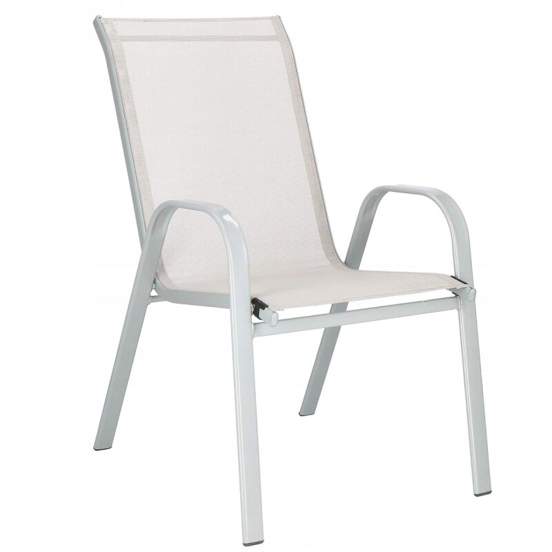 Садовый стул из стали и текстиля, серый