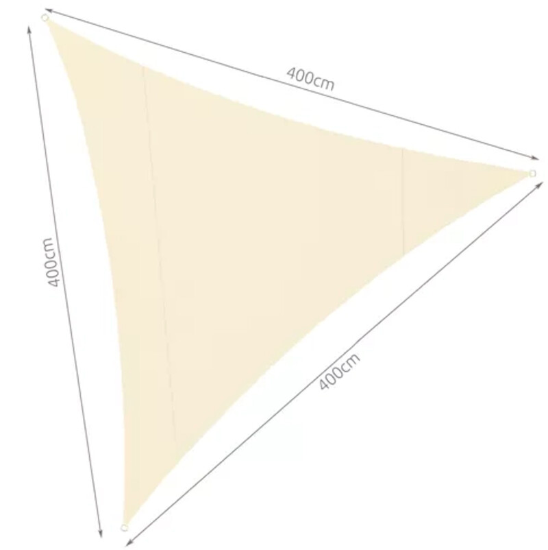 Päikesevari 4x4x4 m kolmnurk, beež