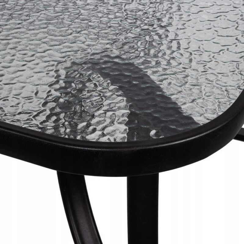 Стол металлический со стеклянной поверхностью, чёрный 150 x 90 x 71 см