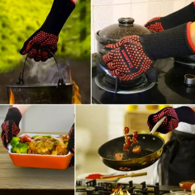Heat-resistant grill gloves