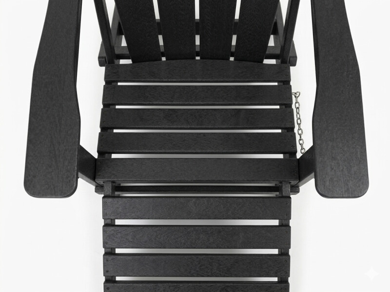 Adirondacki aiatool jalatoega 79x72x95-120 cm, must