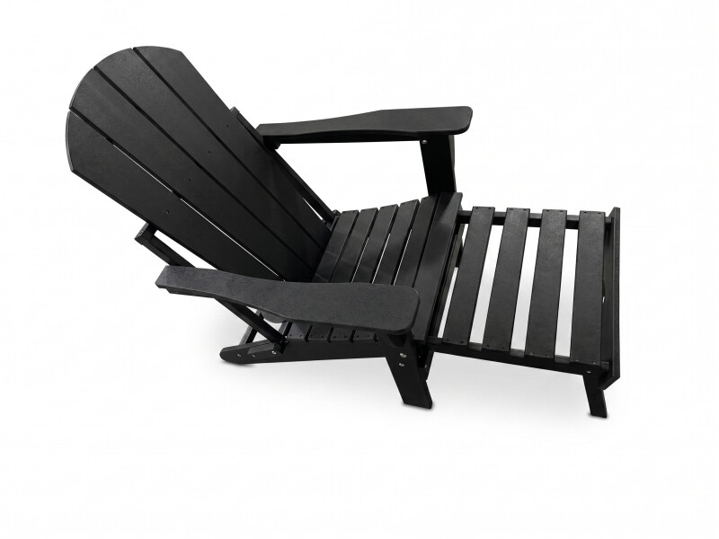 Adirondacki aiatool jalatoega 79x72x95-120 cm, must