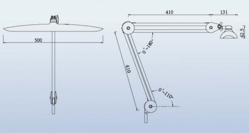 Professionaalne LED laualamp 9501LED (kosmeetikutele, pediküürile)