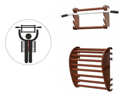 Wooden Swedish gymnastic wall STANDART D-7 230x64 cm