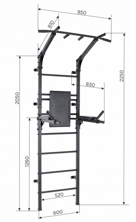 Spordikompleks OLIMP must, 225x95x83 cm