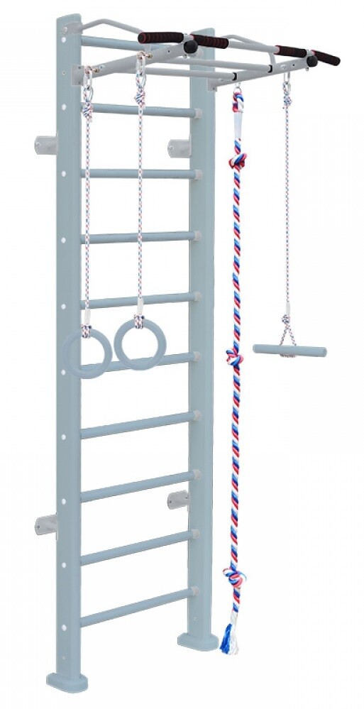 Wooden Swedish gymnastic wall SMILE gray, 243x64 cm