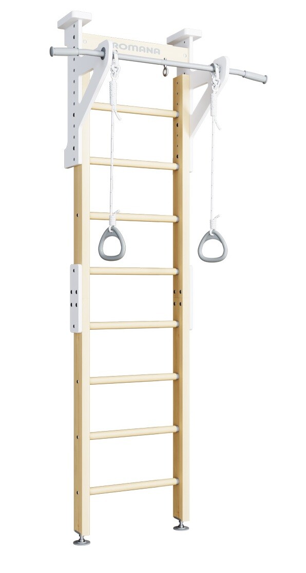 Wooden Swedish gymnastic wall ROMANA Eco 1, beež 235,5-270x51cm