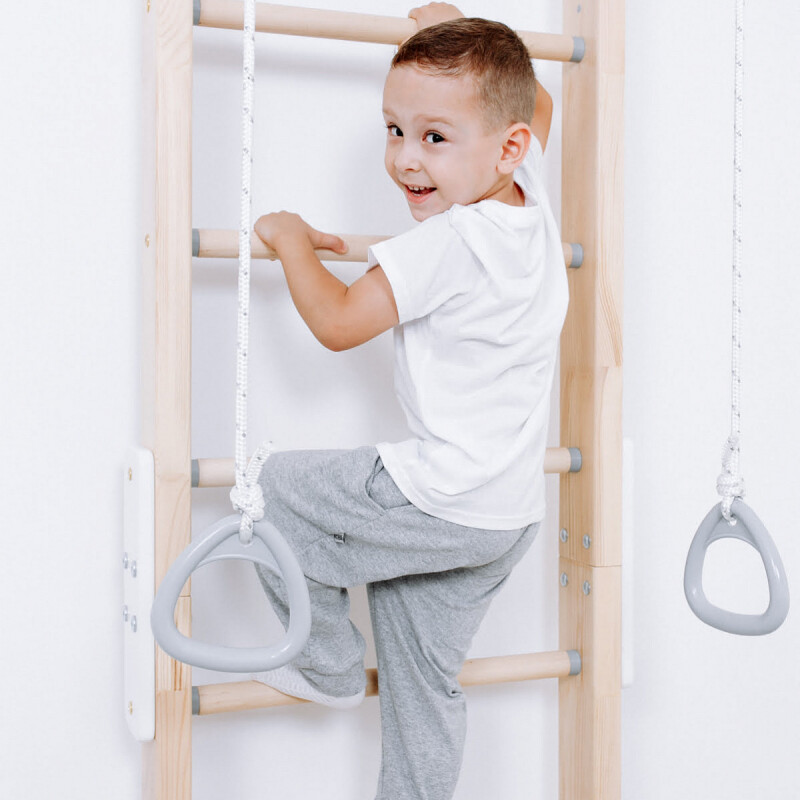 Wooden Swedish gymnastic wall ROMANA Eco 1, beež 235,5-270x51cm
