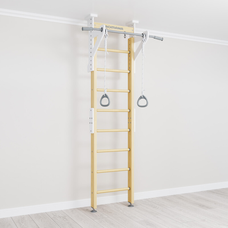 Wooden Swedish gymnastic wall ROMANA Eco 1, beež 235,5-270x51cm