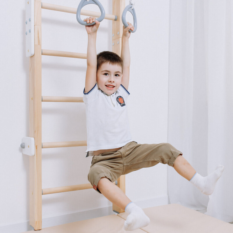 Wooden Swedish gymnastic wall ROMANA Eco 1, beež 235,5-270x51cm