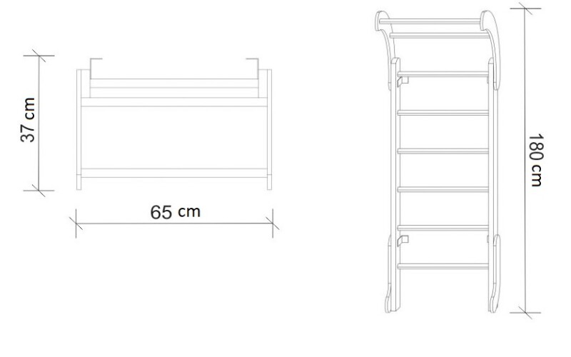 Laste rootsi sein BABY MINI-1 valgevikerkaar, 180x65x37 cm