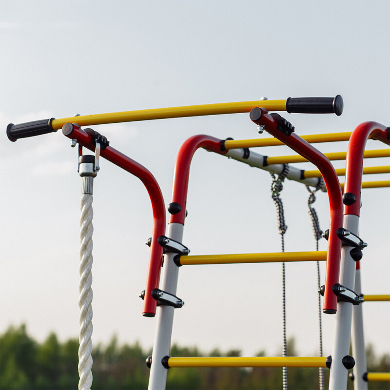 Väline spordikompleks ROMANA FITNESS-2, valge-kollane-punane