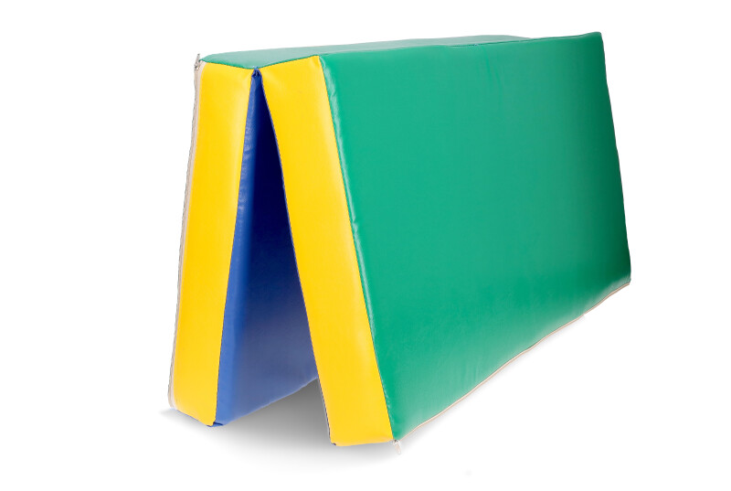 Folding sports mat 100x100 cm, sinine-roheline