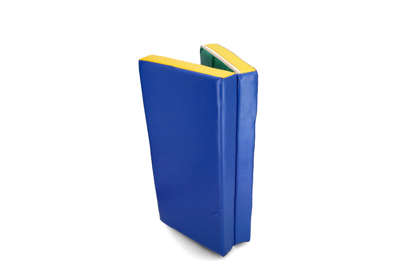 Folding sports mat 100x100 cm, sinine-roheline