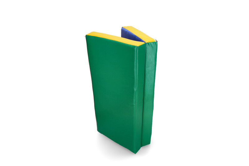 Folding sports mat 100x100 cm, sinine-roheline