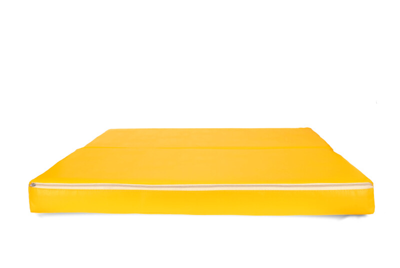 Folding sports mat 100x100 cm, kollane