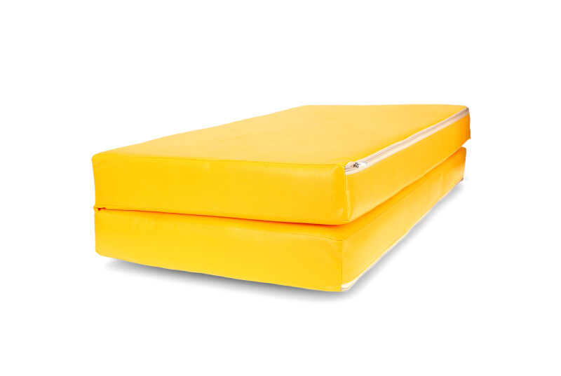 Folding sports mat 100x100 cm, kollane