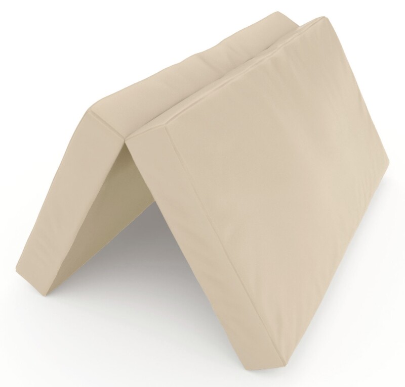 Folding sports mat 100x100 cm, cream