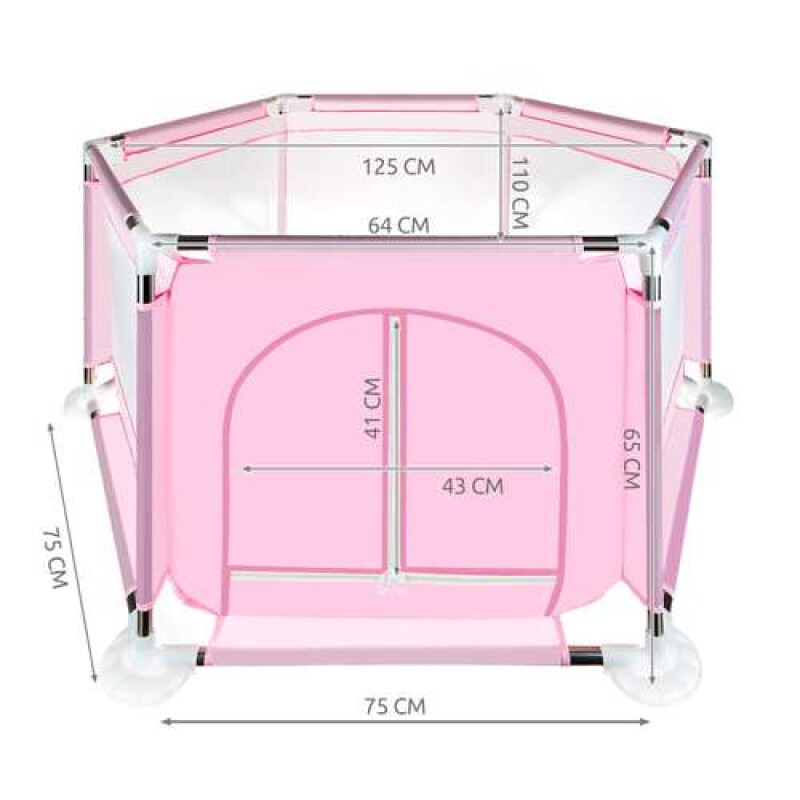Playpen, textile 115x65 cm, light pink