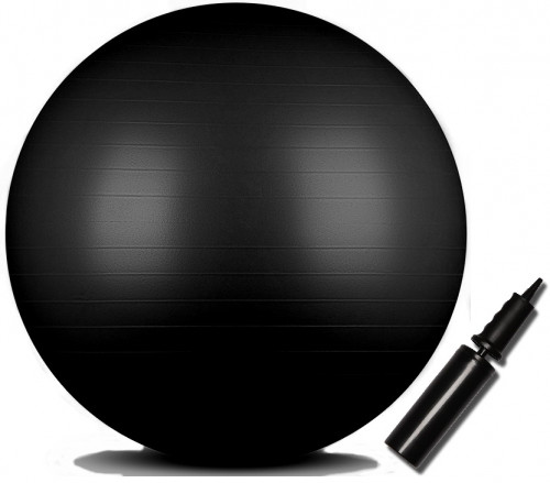 Anti-burst Gym ball "INDIGO" with pump, d-85 cm, black