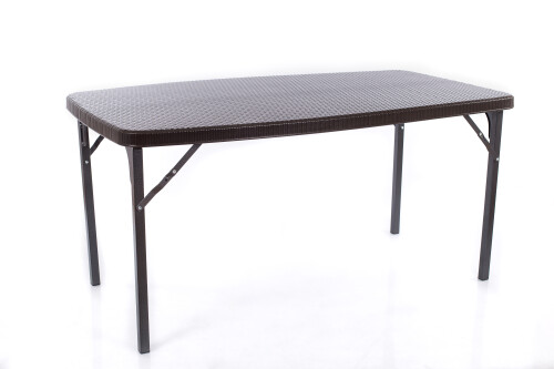 Folding table with a rattan design 152x84 cm