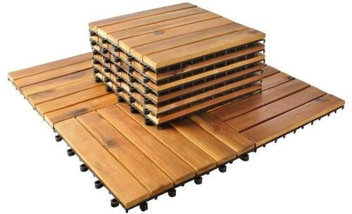 Wooden tiles 30x30cm - set of 10