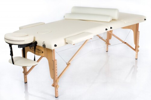 RESTPRO® Classic-3 Cream Portable Massage Table + Massage Bolsters