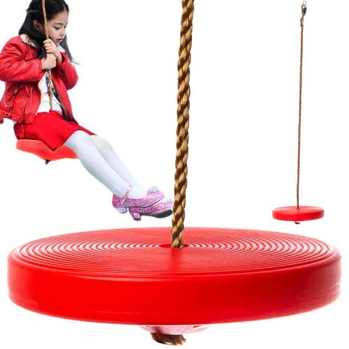 Plastic disc swing Bungee jump Ø28 cm, red