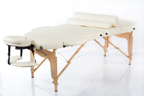 RESTPRO® Classic Oval 3 Cream Massage Table + Massage Bolsters