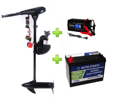 NERAUS NRS 62X + аккумулятор Marine Dual Purpose Battery 110Ah + XTROBB зарядное устройство 8A/4A