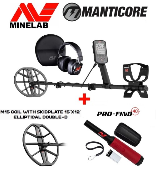 Металлодетектор Minelab Manticore + 2 ПОДАРКА: Катушка 15 x 12″ M15 DD + PRO-FIND 40