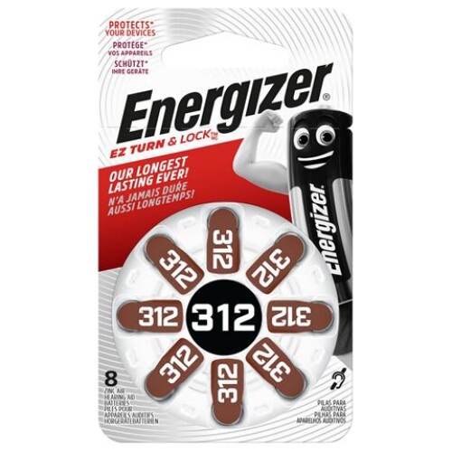 Energizer Hearing Aid Batteries Size 312 130mAh (6x 8 Pieces)