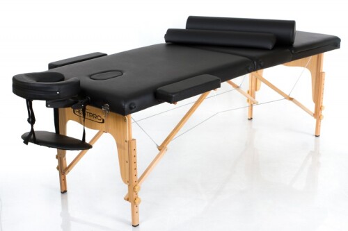 RESTPRO® Classic-3 Black Portable Massage Table + Massage Bolsters