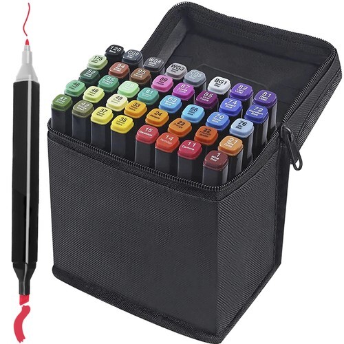 Double-sided markers felt-tip pens, 40 pcs.