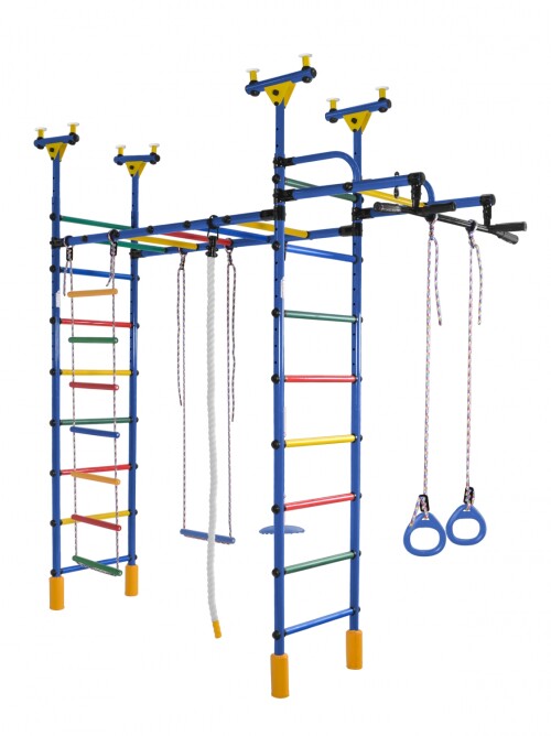 Swedish wall for children ELEPHANT blue-rainbow, 235-293x52,5cm