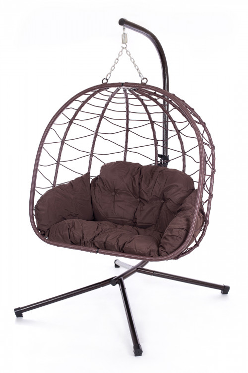 Double hanging egg chair EGG-2, foldable with stand
