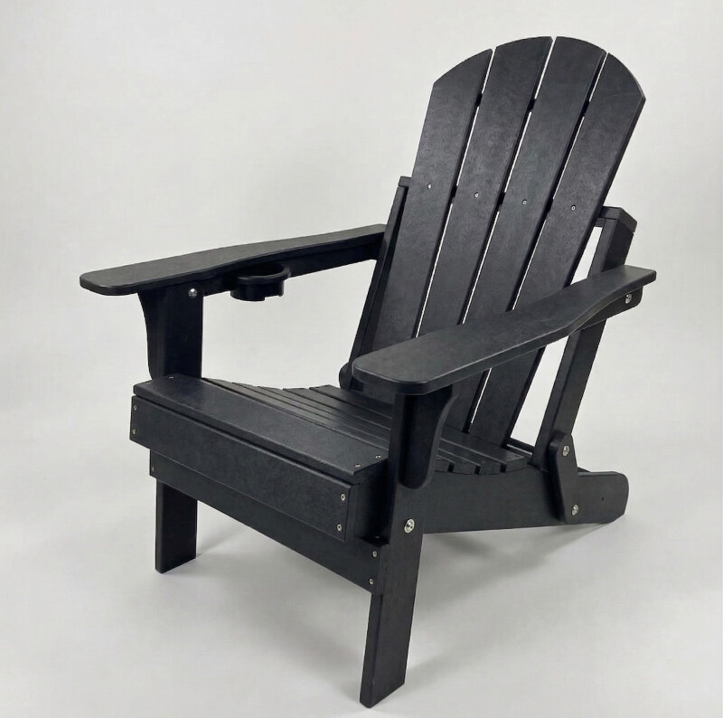 Adirondacki aiatool jalatoega 79x72x95-120 cm, must