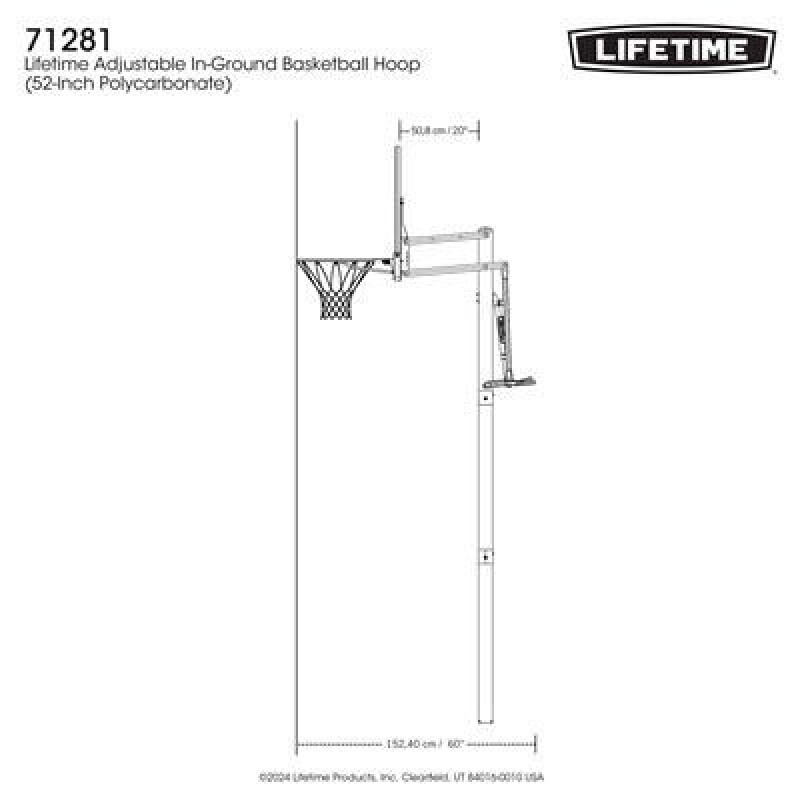 LIFETIME 71281 Reguleeritav korvpallirõngas (2.28 - 3.05 m)(Power Lift!)