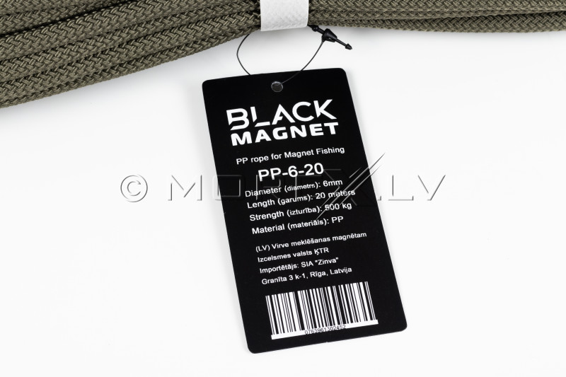 Nöör 6 mm x 20 m otsingumagneti Black Magnet jaoks