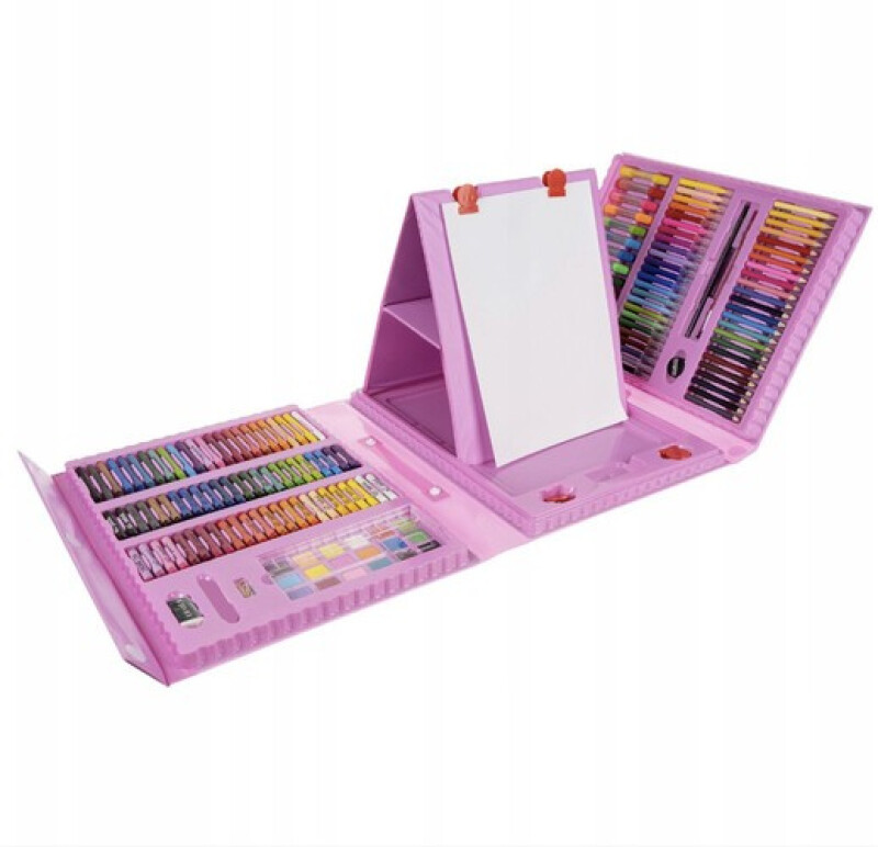 Kohver loomingu jaoks Kunstnik 208 eset + roosa Suitcase
