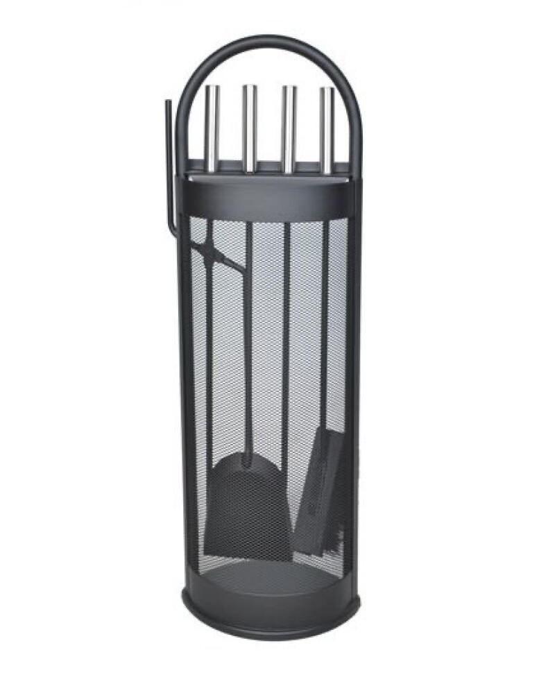 4-osaline kaminatööriistade komplekt, must